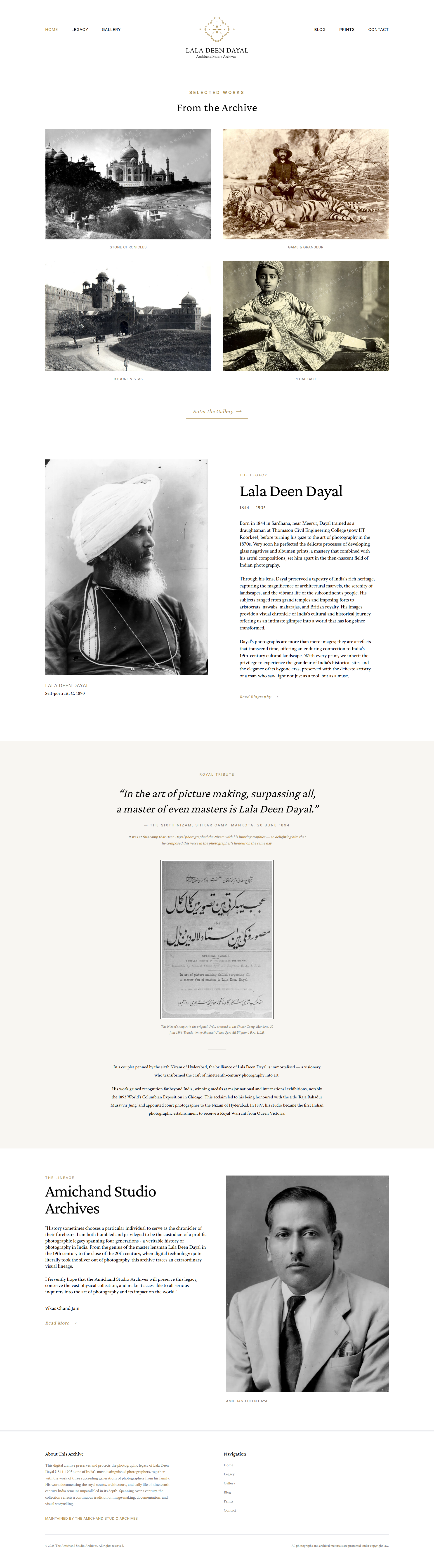 Lala Deen Dayal Archive website